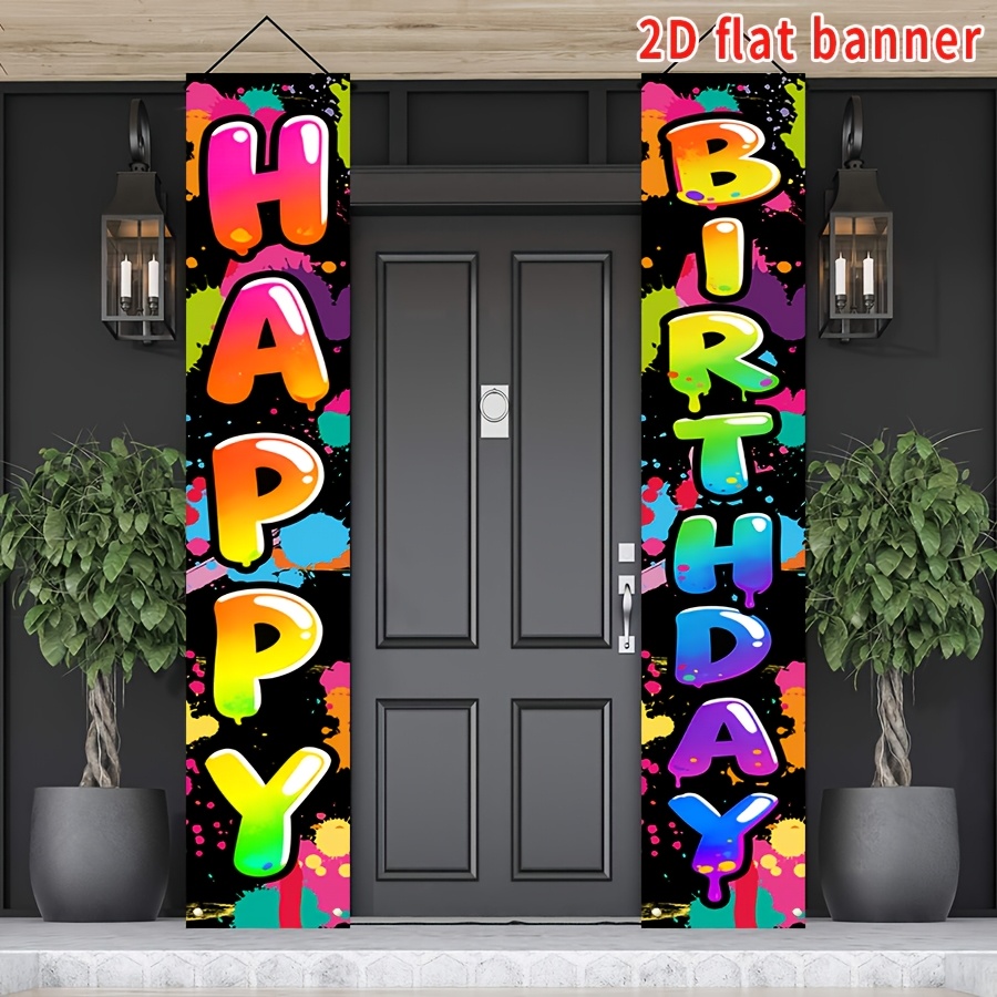 Science Of Happiness - Spanduk Teras Ulang Tahun 2D Warna-warni